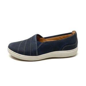 Clarks Nalle Violet Comfort Slip On Loafer – Navy Leather WIDE